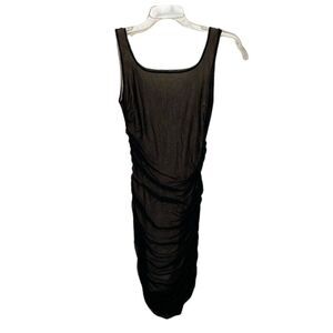 Joe K Black Mesh Bodycon Mini Dress Womens Size Medium Ruched Line